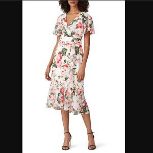 NWT Adrianna Papell Ivory Pink Multi Floral Dress